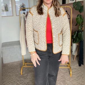 Cream/Mustard/Brown Quilted Jacket